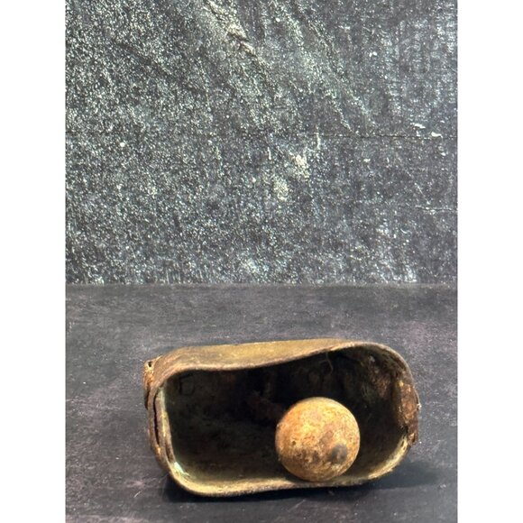 Vintage Rustic Iron Cow Bell With Handle 4" - Picture 7 of 7